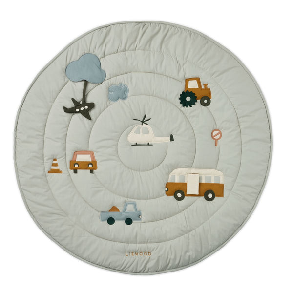 Liewood Le Tapis d’Activité et de Jeu Gitta - Vehicles/dove blue mix - Tapis D'activité