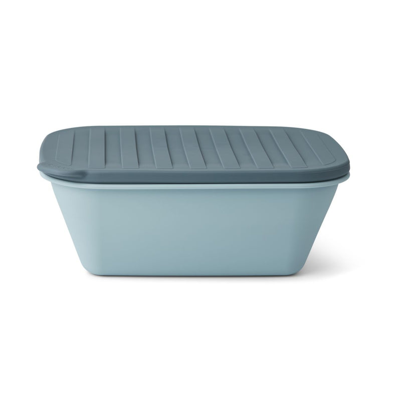 Liewood Boîte à goûter pliable Franklin - Sea blue / Whale blue - Boîte à goûter