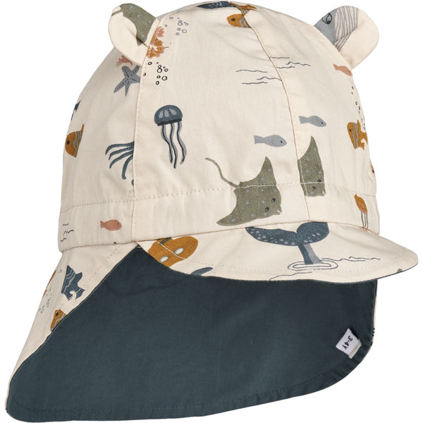 Liewood Chapeau de soleil réversible Gorm - Sea creature / Sandy - Chapeaux & Casquettes