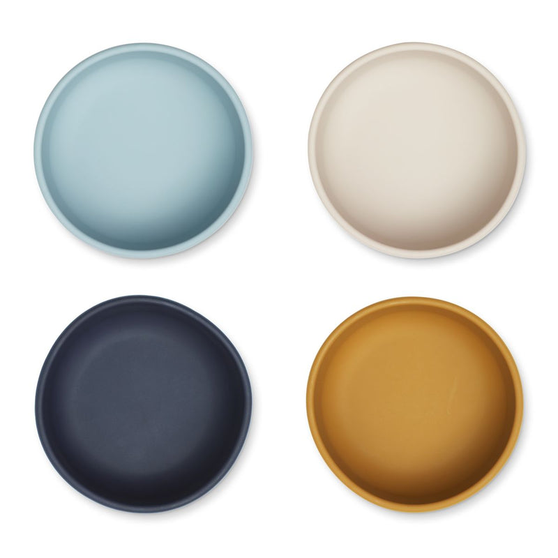 Liewood Lot de 4 bols en silicone Iggy - Sea blue multi mix - Bols