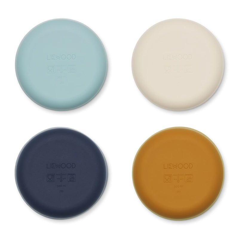 Liewood Lot de 4 bols en silicone Iggy - Sea blue multi mix - Bols