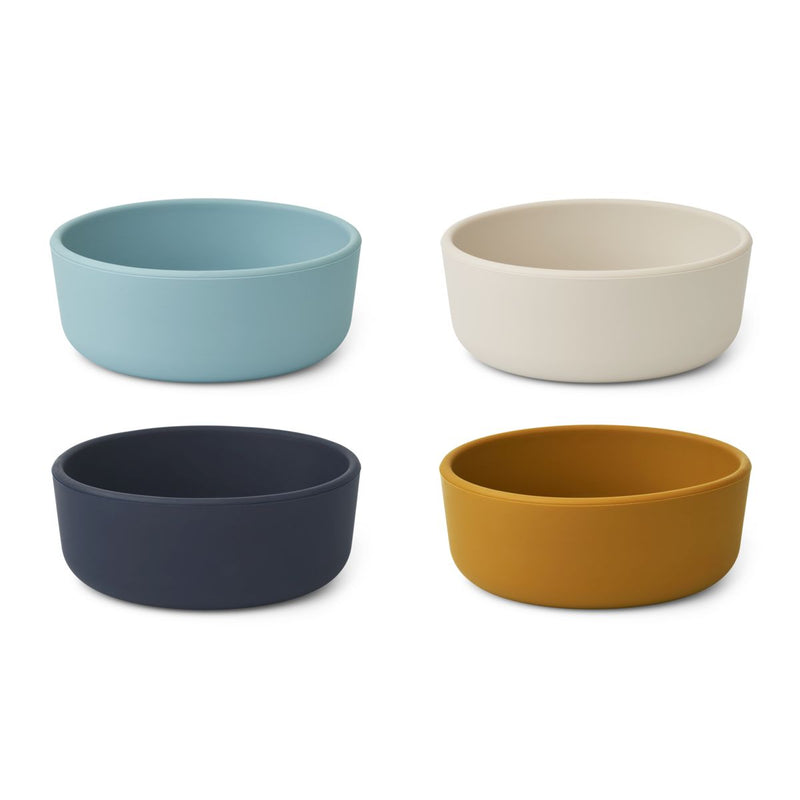 Liewood Lot de 4 bols en silicone Iggy - Sea blue multi mix - Bols
