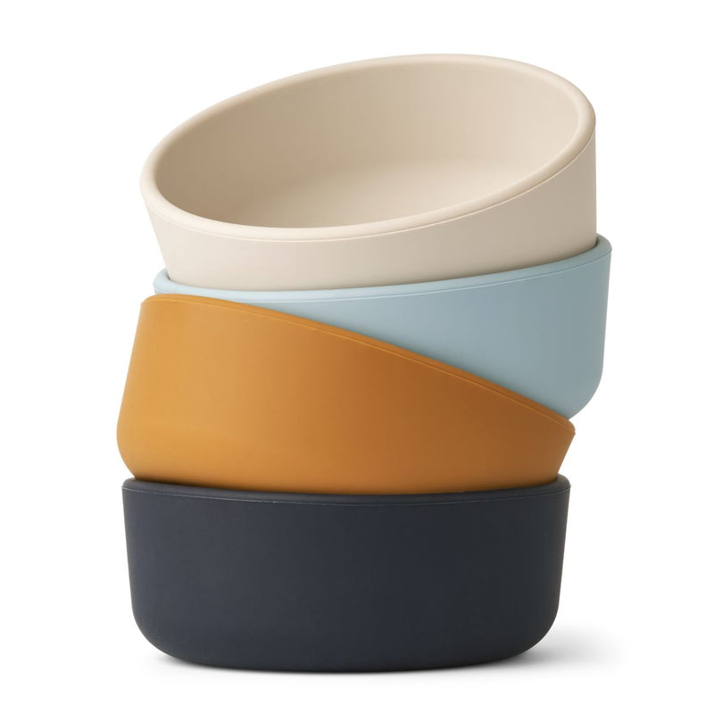 Liewood Lot de 4 bols en silicone Iggy - Sea blue multi mix - Bols