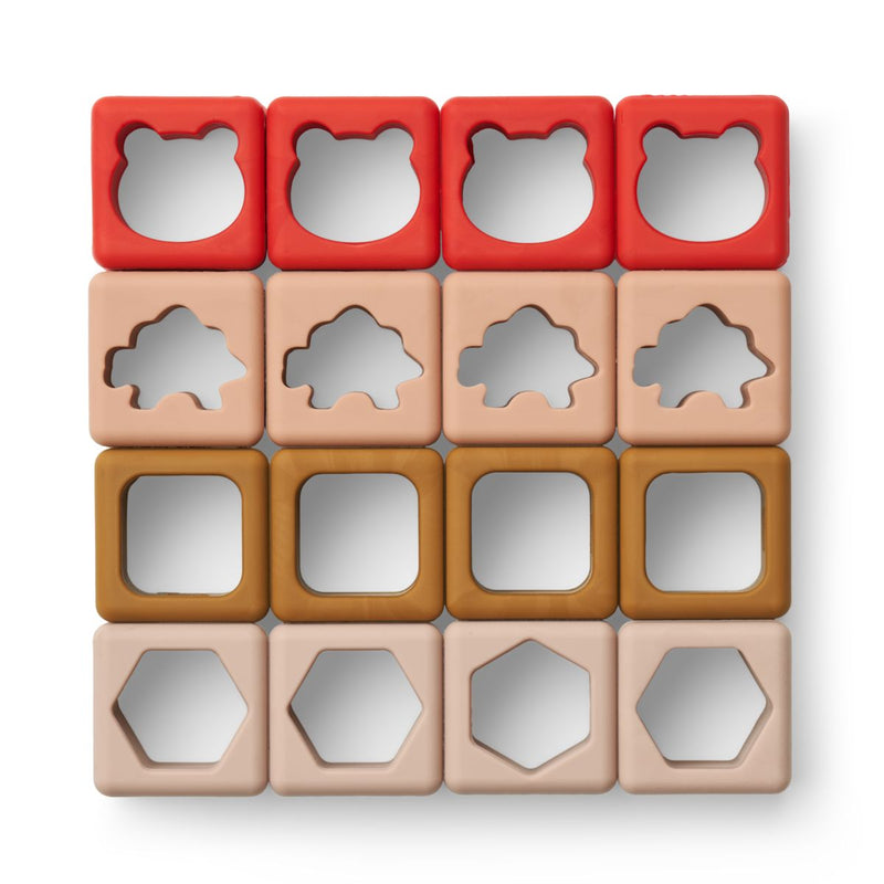 Liewood Lot de 16 blocs de construction Loren - Rose multi mix - Blocks de construction