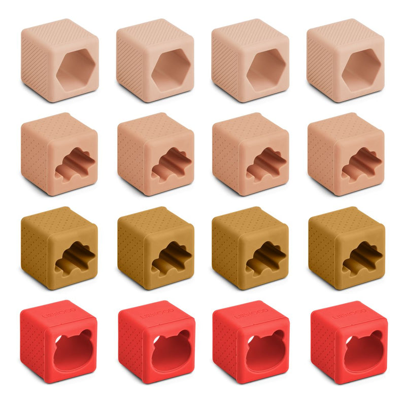 Liewood Lot de 16 blocs de construction Loren - Rose multi mix - Blocks de construction