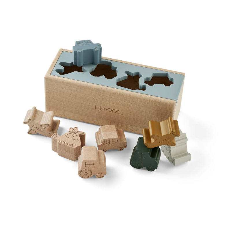 Liewood Boîte à casse-tête Midas - Vehicles / Blue fog multi mix - Cube de puzzle