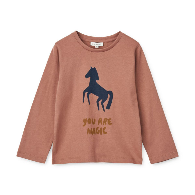 Liewood T-shirt Apia  - Horses / Dark rosetta - T-shirt