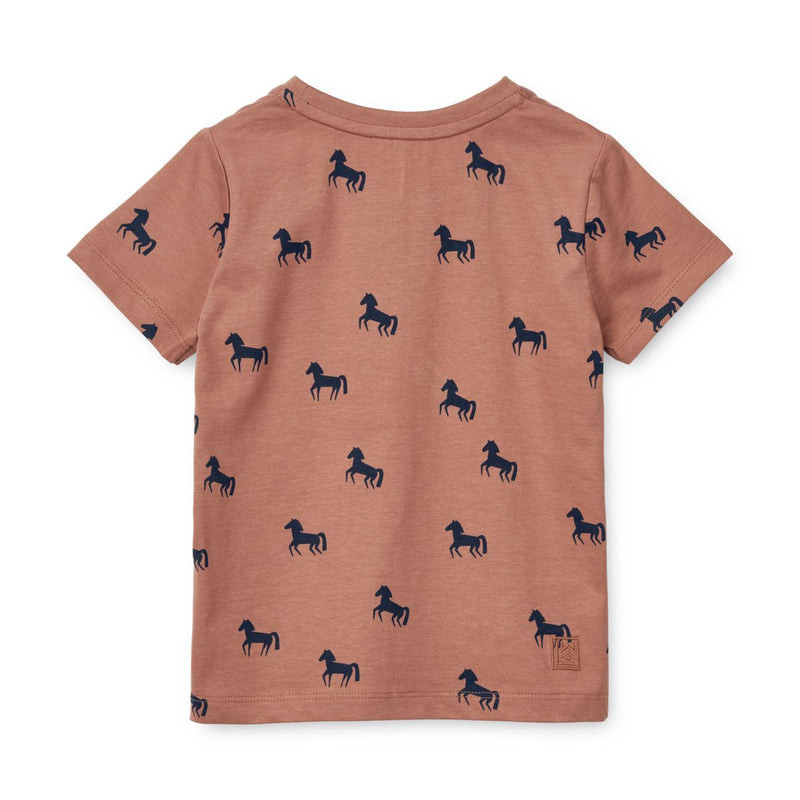 Liewood T-shirt Apia - Horses / Dark rosetta - T-shirt