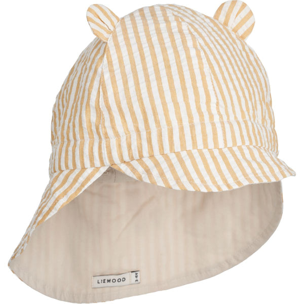 Liewood Chapeau de soleil en lin Gorm - Y/D stripes Yellow mellow / Creme de la creme - Chapeaux & Casquettes