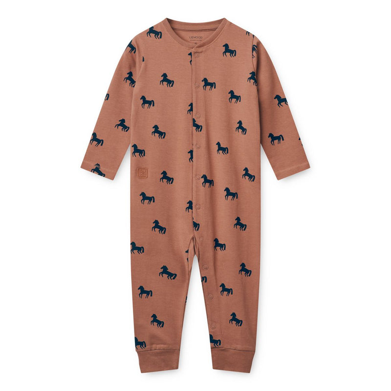 Liewood Combinaison de pyjama Birk - Horses / Dark rosetta - Combinaison de pyjama