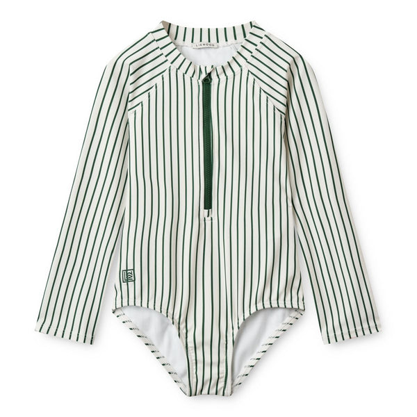 Liewood Maillot de bain Magali - Stripe Garden green / Creme de la creme - Maillot de bain