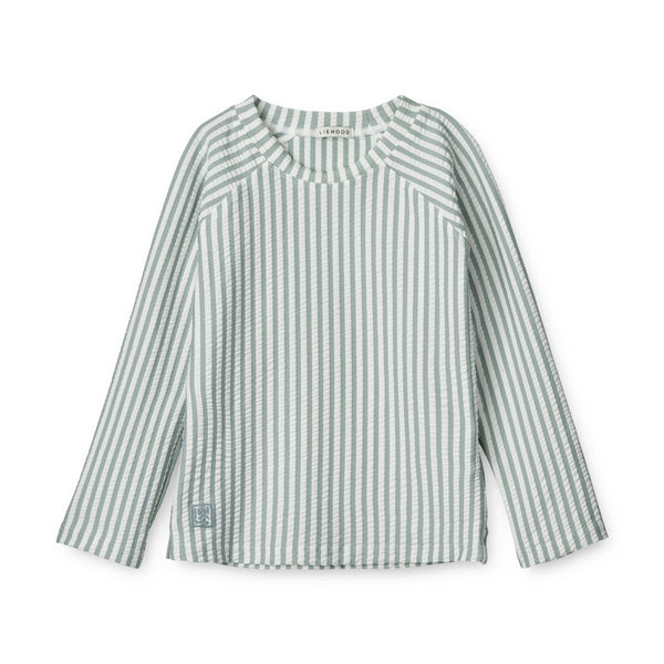 Liewood T-shirt de bain Noah - Y/D stripe: Sea blue/white - T-shirt de bain