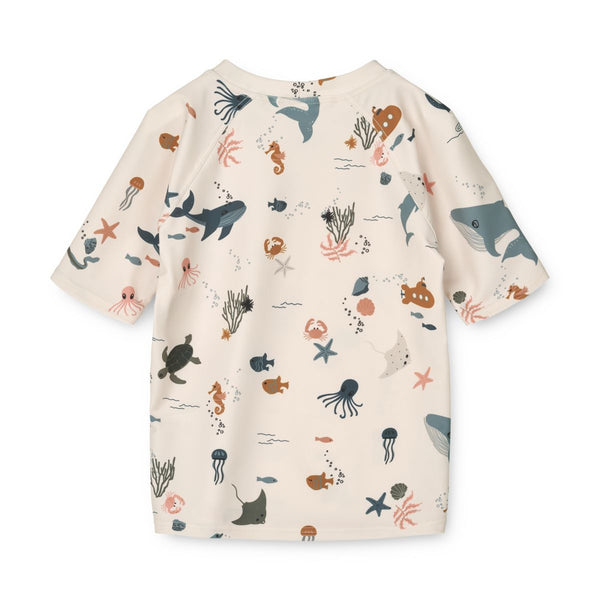 Liewood T-shirt de bain Noah - Sea creature / Sandy - T-shirt de bain
