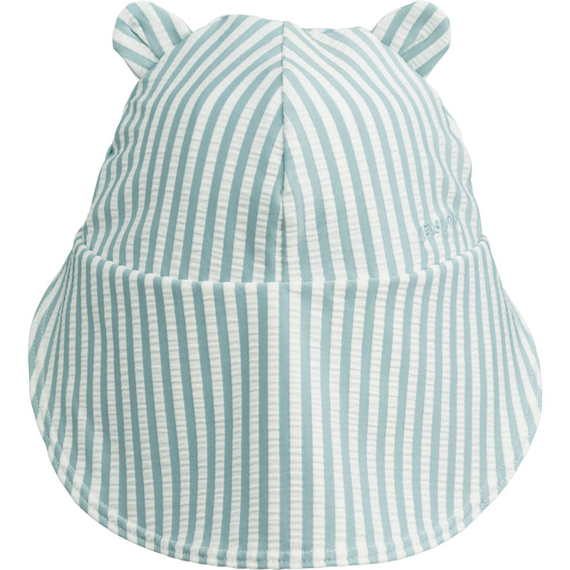 Liewood Chapeau de soleil seersucker Senia - Y/D stripe: Sea blue/white - 