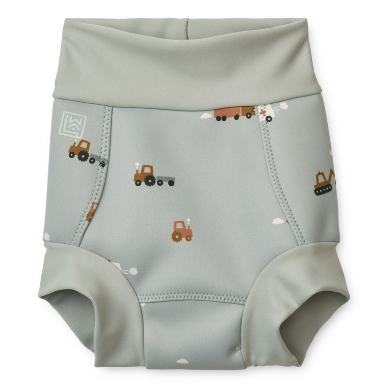Liewood Couche de bain Valentin - Vehicles / Dove blue - Pantalon de bain