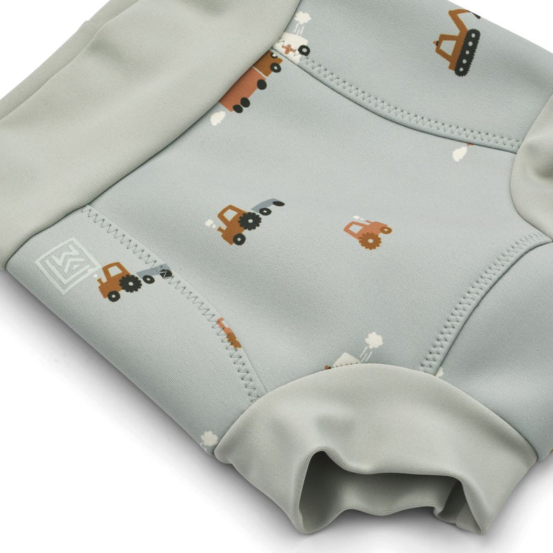 Liewood Couche de bain Valentin - Vehicles / Dove blue - Pantalon de bain