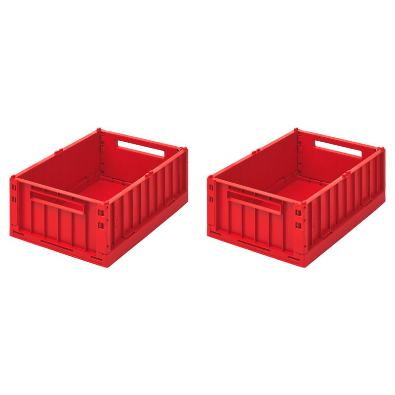 Liewood Lot de 2 boîtes de rangement Weston taille M - Apple red - Boîtes de rangement