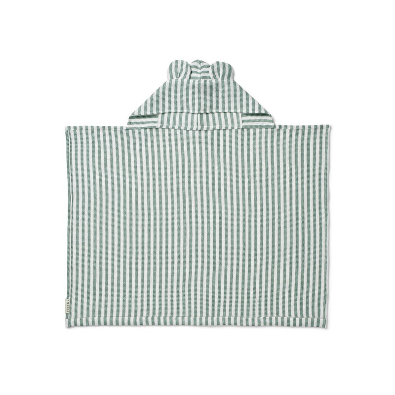 Liewood Serviette à capuche pour bébé Vilas - Y/D stripes Peppermint / White - Serviettes / Gants de toilettes