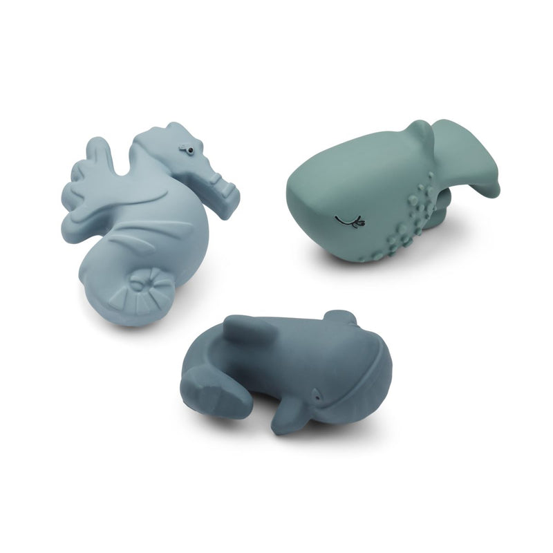 Liewood Lot de 3 jouets de bain Nori - Whale blue mix - Jouet de bain