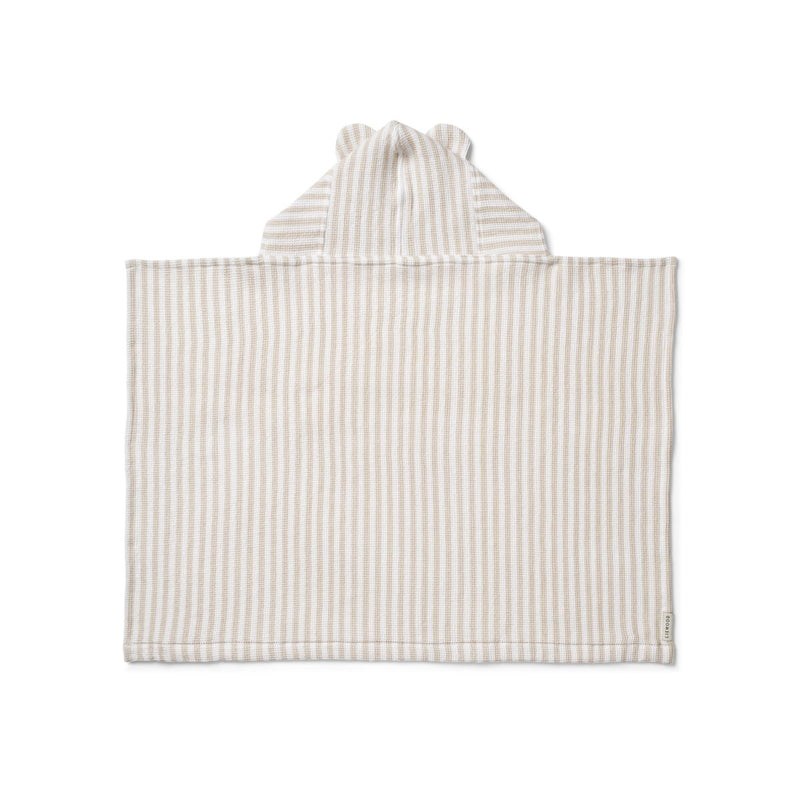 Liewood Serviette à capuche pour bébé Vilas - Y/D stripes Crisp white / Sandy - Serviettes / Gants de toilettes